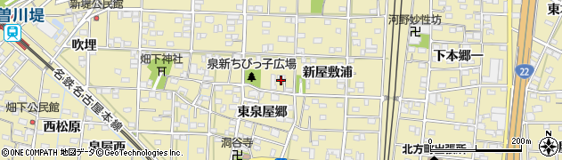 愛知県一宮市北方町北方東泉屋郷114周辺の地図