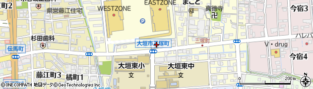 メナード化粧品大垣三塚販社周辺の地図