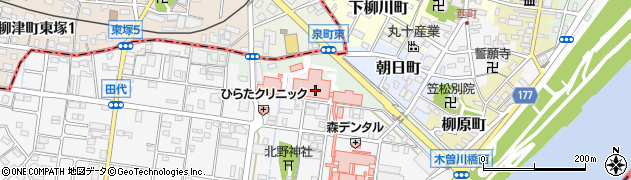 セブンイレブン松波総合病院店周辺の地図