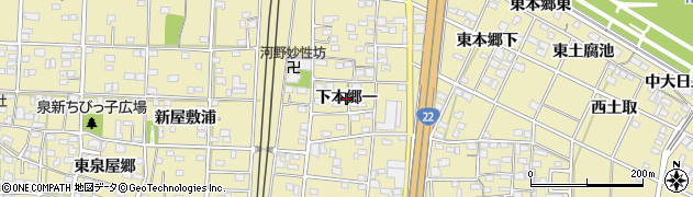 愛知県一宮市北方町北方（下本郷一）周辺の地図