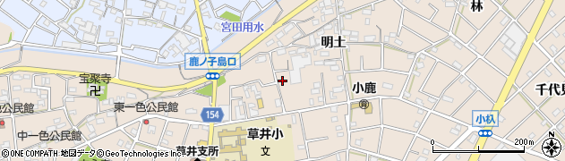 愛知県江南市小杁町明土周辺の地図
