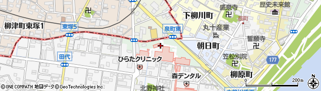 岐阜県笠松町（羽島郡）泉町周辺の地図