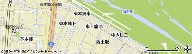 愛知県一宮市北方町北方東土腐池周辺の地図
