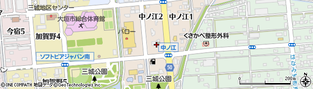 岐阜県大垣市中ノ江周辺の地図