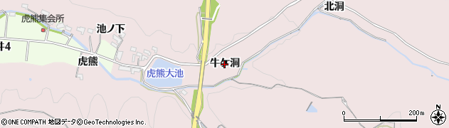 愛知県犬山市今井（牛ケ洞）周辺の地図