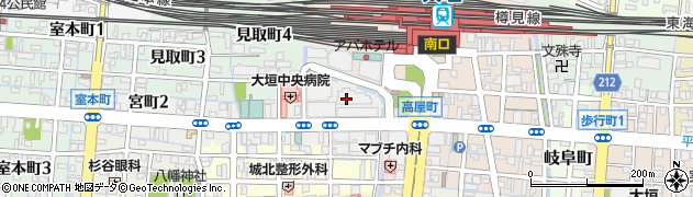 大垣市役所　大垣駅西自転車駐車場周辺の地図
