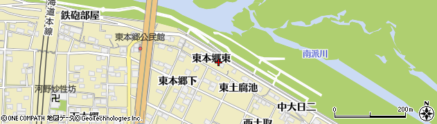 愛知県一宮市北方町北方（東本郷東）周辺の地図