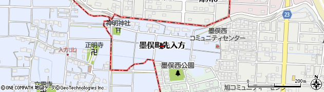 岐阜県大垣市墨俣町先入方周辺の地図