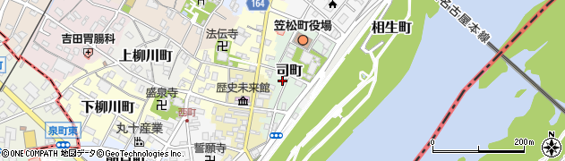 岐阜県笠松町（羽島郡）司町周辺の地図