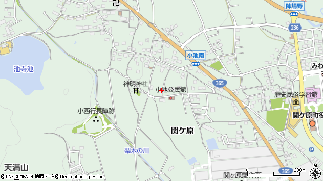 〒503-1523 岐阜県不破郡関ケ原町小池の地図