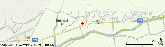 京都府綾部市篠田町（宮ノ下）周辺の地図
