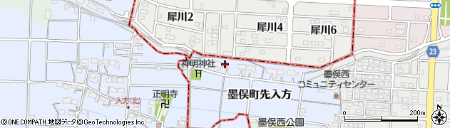 岐阜県大垣市墨俣町先入方1514周辺の地図