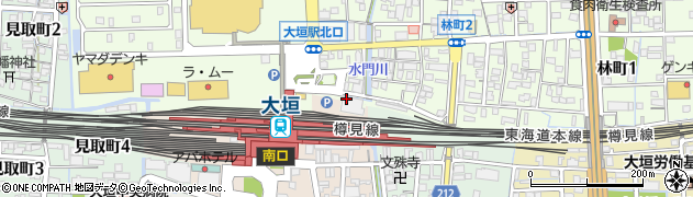 大垣市役所　大垣駅北自転車駐車場周辺の地図