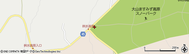 鳥取県伯耆町（西伯郡）岩立（桝水高原）周辺の地図