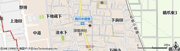 愛知県犬山市橋爪（中屋敷）周辺の地図