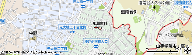 神奈川県横浜市栄区若竹町周辺の地図