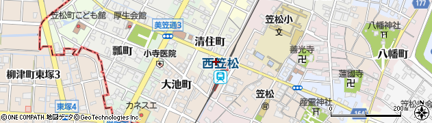 岐阜信用金庫笠松支店周辺の地図