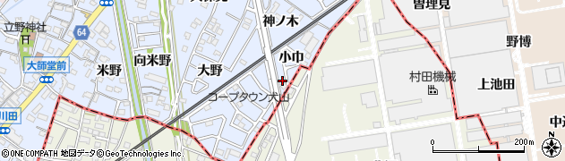 愛知県犬山市上野（小巾）周辺の地図