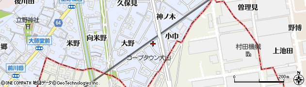 愛知県犬山市上野神ノ木136周辺の地図