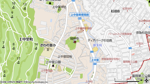 〒235-0042 神奈川県横浜市磯子区上中里町の地図