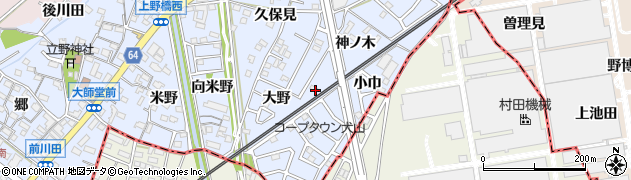 愛知県犬山市上野神ノ木139周辺の地図