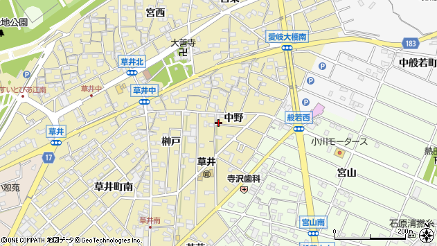 〒483-8071 愛知県江南市草井町中野の地図