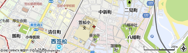 岐阜県笠松町（羽島郡）下新町周辺の地図