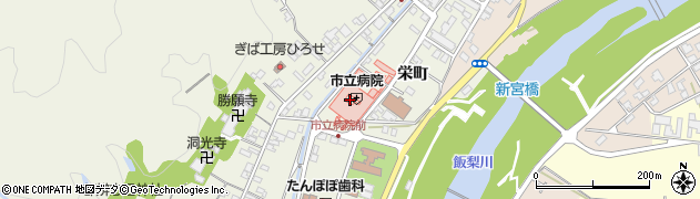 安来市立病院周辺の地図