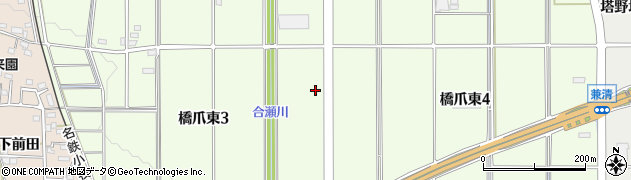 愛知県犬山市橋爪東周辺の地図