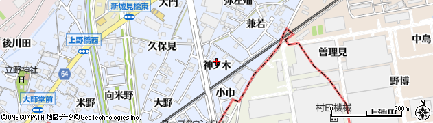 愛知県犬山市上野神ノ木周辺の地図