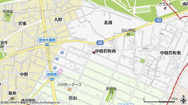 〒483-8002 愛知県江南市中般若町西の地図
