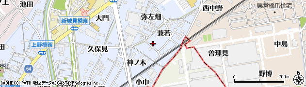 愛知県犬山市上野兼若周辺の地図
