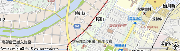 岐阜県笠松町（羽島郡）桜町周辺の地図