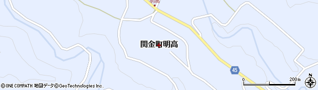 鳥取県倉吉市関金町明高周辺の地図