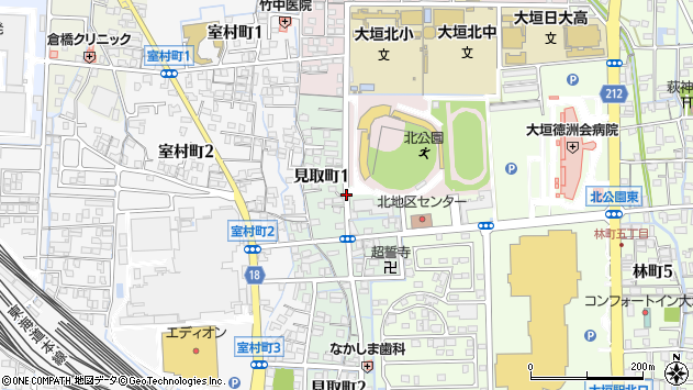 〒503-0025 岐阜県大垣市見取町の地図