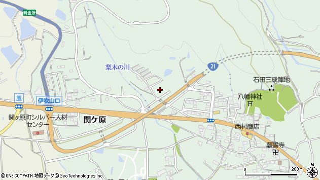 〒503-1524 岐阜県不破郡関ケ原町緑ケ丘の地図