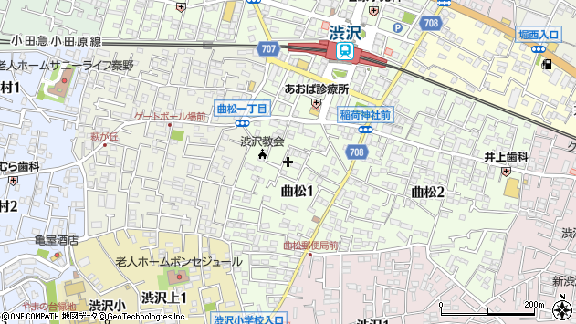 〒259-1321 神奈川県秦野市曲松の地図
