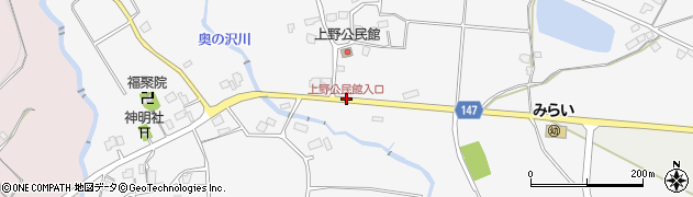 上野公民館入口周辺の地図