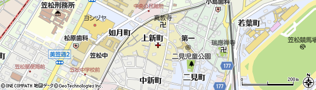 岐阜県笠松町（羽島郡）上新町周辺の地図