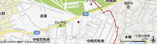 愛知県江南市中般若町周辺の地図