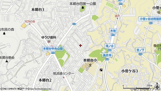 〒247-0008 神奈川県横浜市栄区本郷台の地図