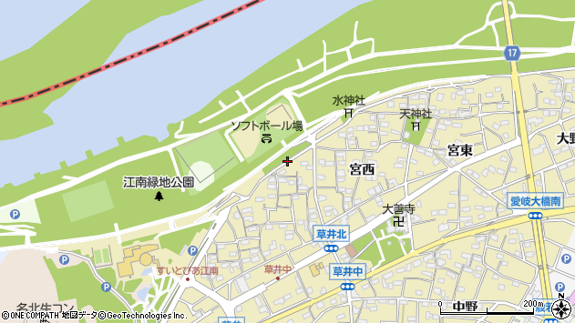 〒483-8006 愛知県江南市草井町中の地図