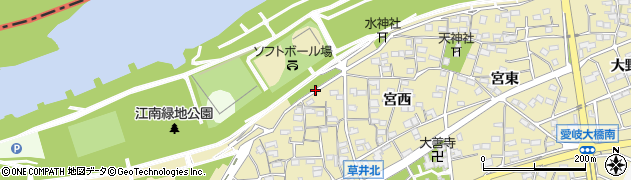 愛知県江南市草井町中周辺の地図