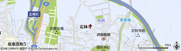 岐阜県土岐市泉町（定林寺）周辺の地図
