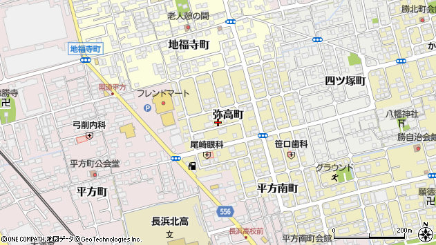 〒526-0034 滋賀県長浜市弥高町の地図
