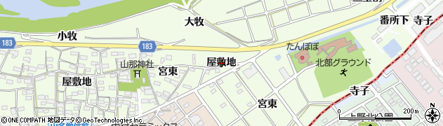 愛知県扶桑町（丹羽郡）山那（屋敷地）周辺の地図
