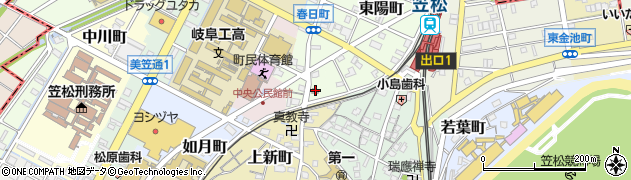 笠松春日郵便局 ＡＴＭ周辺の地図