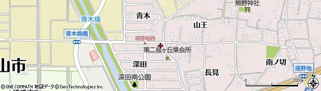 愛知県犬山市塔野地深田88周辺の地図