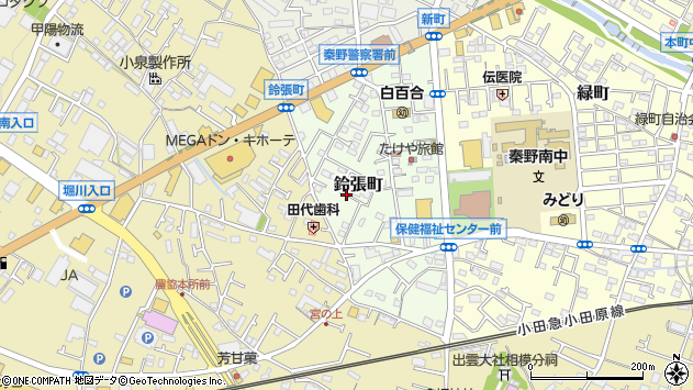 〒257-0055 神奈川県秦野市鈴張町の地図