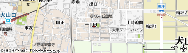 愛知県犬山市橋爪（一丁田）周辺の地図